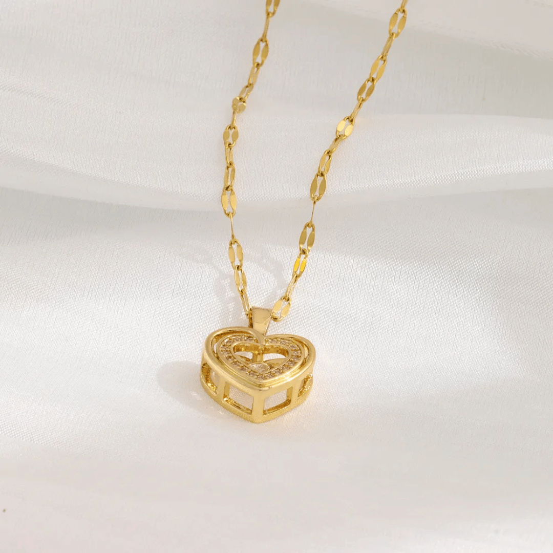 Golden Heart Pendant Necklace