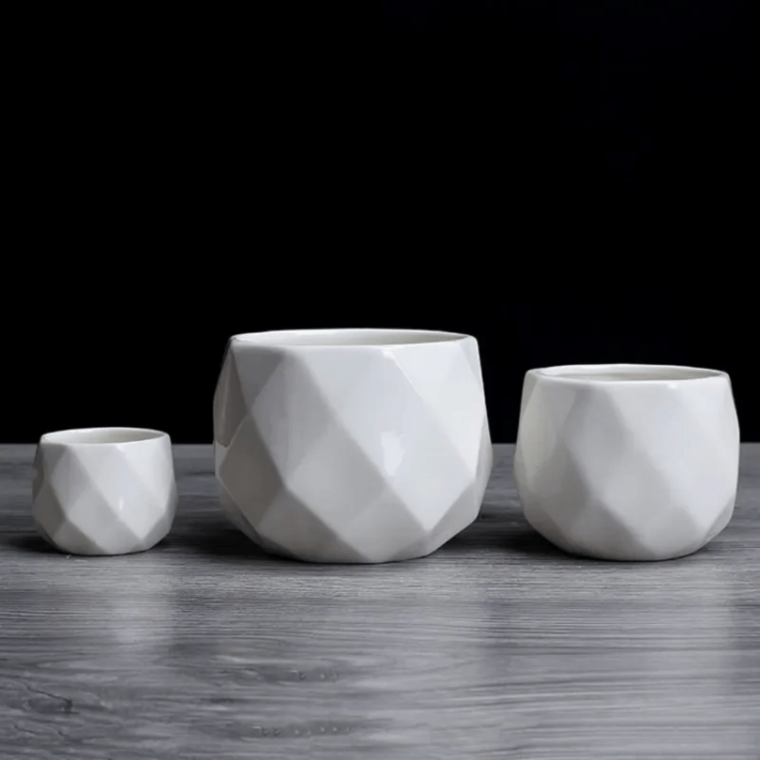 Geo White Planters