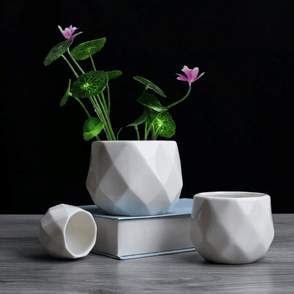 Geo White Planters