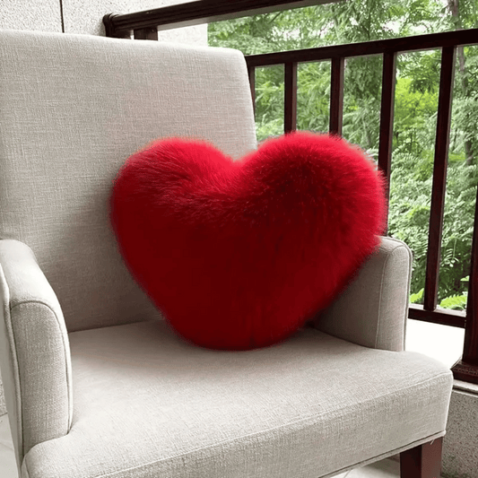 Heart-Shaped Fuzzy Pillows