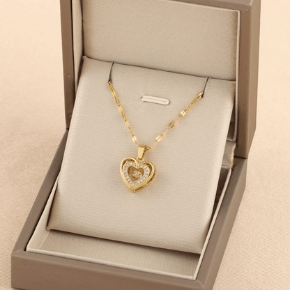 Golden Heart Pendant Necklace