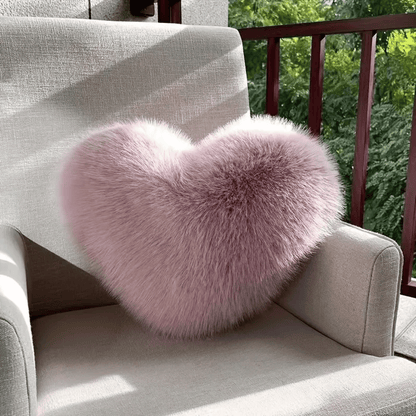 Heart-Shaped Fuzzy Pillows