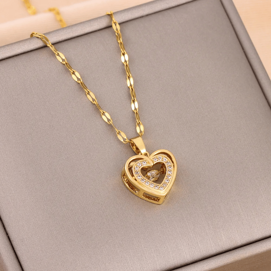 Golden Heart Pendant Necklace