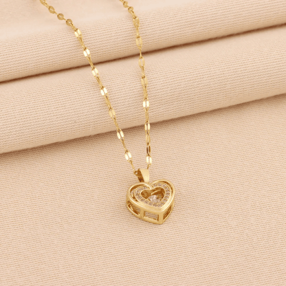 Golden Heart Pendant Necklace